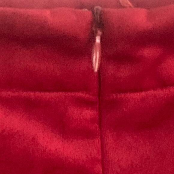 LoveRiche Burgundy Faux Wrap Velvet Mini Skirt Size Medium - Picture 4 of 8